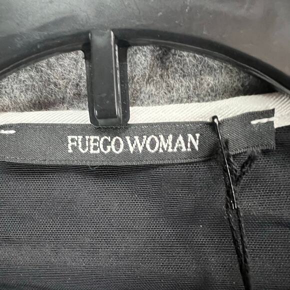 Fuego Woman Jacket Womens 8 Black Multicolor Mixed Media Full Zip Artsy Chic NEW - Picture 10 of 16